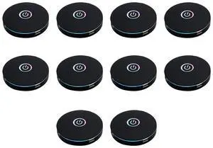 Bloepum 10X Computer Switch RGB Lighting Effect External Host Power Switch Button,Suitable for Internet Cafes,Offices (Black)