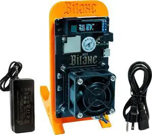 Bitaxe Gamma 601 Bitcoins Miner-1.2TH/s ASIC Crypto Miner with Open-Source System, 18W, 35dB Silent, 2.4GWifiDual 5V Fans with Steel Protective casing, Plug & Play for Home Mining (Old Orange)