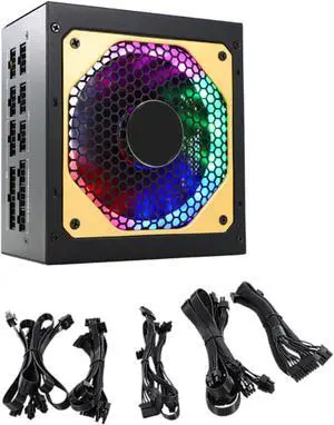 DIDILLX 850W Full Modularity LED 20+4Pin Professional Video Game Computer PC Power Supply Low Noise Cooling Fan for Electronic S