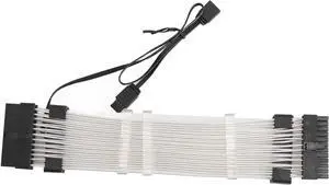 RGB PSU Cable, 24 Pin ATX RGB Power Extension Cable, Support 5V 3 Pin Synchronized 18AWG ARGB PSU Cable for E ATX Motherboard Connector,for ATX and More