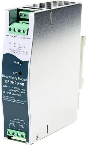 DRDN20-48 48V DC 20A DIN Rail Type Redundancy Module