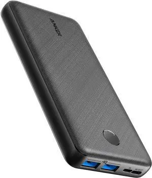 Portable Charger 325 Power Bank (PowerCore Essential 20K) 20K Battery Pack with 15W Charging PowerIQ 2 USB-A 1 Micro USB Two-Way USB-C Ports for iPhone Series AirPods and More (Black)