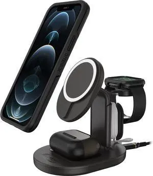 3-in-1 Wireless Charging Station 2.0 for MagSafe - Black
