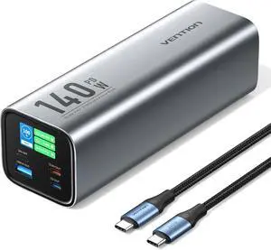 VENTION Lapop Power Bank, 27000mAh PD140W Fast Charging USB-C Powerbank 3-Port Portable Charger with Smart Display, Battery Pack for Laptops, MacBook Pro, iPhone 16 15 14, iPad