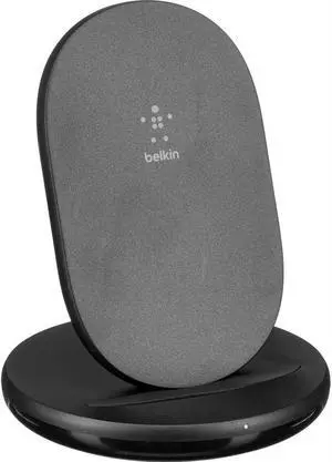 Belkin Black Wireless Charging Stand - 15W Qi-Certified Charger Stand for iPhone, Samsung Galaxy, Google Pixel & More - Charge While Listening to Music & Streaming (Power Supply Included)