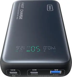INIU 140W Power Bank, 25000mAh High Capacity Portable Charger, USB C in&Out, Smart Display.