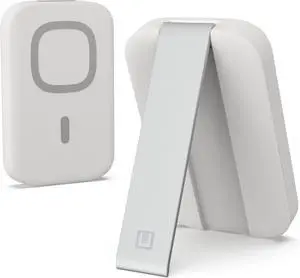 U by UAG Magnetic Wireless Portable Charger 18W Power Bank 4000mAh USB-C Fast Charging External Backup Battery with Kickstand Compatible with iPhone 16, iPhone 15, Galaxy S25, Lucent Marshmallow White