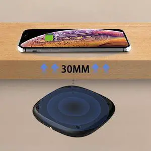Invisible Wireless Charger, 30mm Long Distance Fast Wireless Charger Pad for i-Phone Invisible Wireless Charger Furniture Desktop Hide Table Charger
