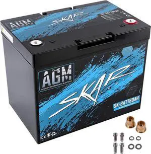 Skar Audio 12V AGM 1,170 Amp 80Ah High Performance Car Audio Battery with Terminals | SK-BATT80AH