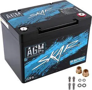Skar Audio 12V AGM 975 Amp 65Ah High Performance Car Audio Battery with Terminals | SK-BATT65AH