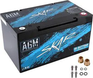 Skar Audio 12V AGM 1,050 Amp 70Ah High Performance Car Audio Battery with Terminals | SK-BATT70AH
