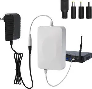 Mini UPS Battery Backup, DC 9V 9000mAh Dormitory Home Router UPS, Rechargeable Battery Backup for LED Light Strip, CCTV Camera, Router and More, UPS Battery Backup & Surge Protector with 2 A Charger