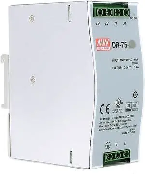 MEALDOO Mean Well DR 75W 48V 1.6A Switching Power Supply AC-DC Single Output Industrial DIN Rail DR-75-48
