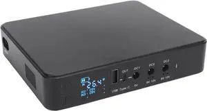 Mini UPS Battery Backup Uninterruptible Power Supply with DC 5V 9V 12V Output 18000mAh UPS for Router Camera Monitoring USB Type C Backup Power Supply (US Plug)