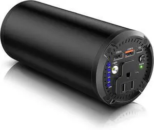Portable Laptop Charger with AC Outlet, 98Wh/100W Power Bank 27000mAh External Travel Battery Pack LED Flashlight for MacBook, IPad, Dell, HP, Samsung, iPhone, Switch and More Black -