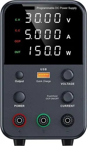 DC Lab Power Supply Adjustable Voltage Regulator Preset Voltage Current Dual Input Voltage 220V/110V(WPS3010H 30V 10A)