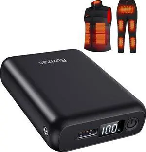 7.4V 18400mAh Heated Vest Battery Pack Compatible with ORORO and Venustas, Portable 7.4V Battery Pack for Heated Jacket with 2 Adapter Cables, Power Bank for Heated Vest(No for 5V Heated Device)