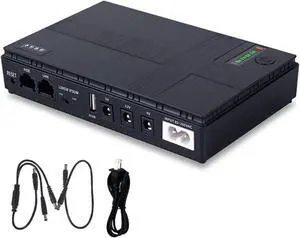 10400 mAh Mini Portable UPS 5V, 9V, 12V Uninterruptible Power Supply Multipurpose Mini UPS Battery Backup for WiFi IP Cam(8800 mAh-EU-1A)