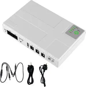 10400 mAh Mini Portable UPS 5V, 9V, 12V Uninterruptible Power Supply Multipurpose Mini UPS Battery Backup for WiFi IP Cam(10400 mAh-UK-1A-01)