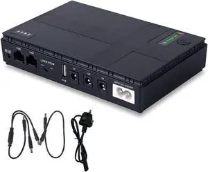 10400 mAh Mini Portable UPS 5V, 9V, 12V Uninterruptible Power Supply Multipurpose Mini UPS Battery Backup for WiFi IP Cam(10400 mAh-UK-1A)