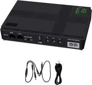 10400 mAh Mini Portable UPS 5V, 9V, 12V Uninterruptible Power Supply Multipurpose Mini UPS Battery Backup for WiFi IP Cam(10400 mAh-US-2A-01)