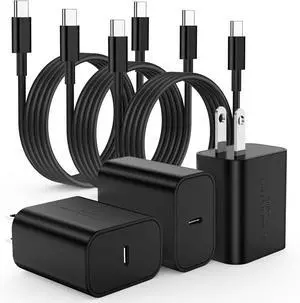 3Pack 45W USB C Charger for Samsung Galaxy S24 Ultra, Super Quite Fast Charging Type C Block with 6FT C to C Cord for Samsung Galaxy Tab S9 S8 S23 Ultra S22 Ultra S23 S22 S21 Note 10 Plus 20