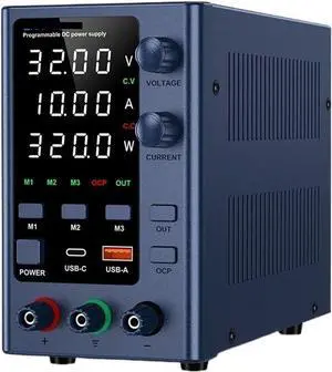 Laboratory Power Supply, DC Adjustable Power Supply 30V 10A with USB Fast Charge Display, 4-Digit LED Display(60V 5A EPS6205)