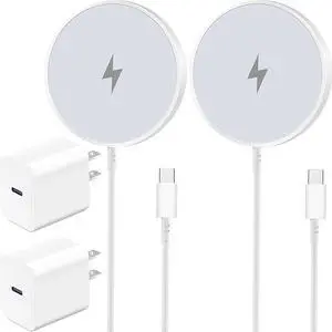 iPhone Wireless Charger for  MagSafe Charger iPhone 16/15/14/13/12/AirPods 15W Long Calbe 10ft Fast Charging Magnetic Pad & Type-c Block for  s25 2Pack
