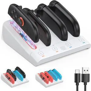 Kinwin Charging Dock for Nintendo Switch 2/1/OLED for Joy-con, Magnetic Charger Station for Joycon 2, Stand Accessory for Switch 2/1/OLED