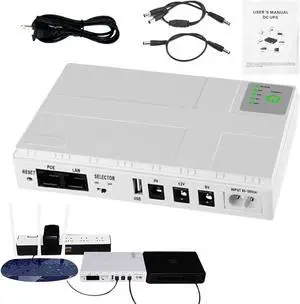 Router Power Supply Kit Portable UPS Uninterruptible Power Supply Portable Power Supply LED Light Battery for Router Modem Ali Supply