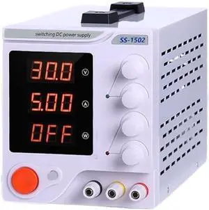 Regulated Power Supply, Switching DC Power Supply Laboratory Adjustable 30v 10A LCD Screen Bench Power Source Regulator 4-Digit Digital Display Reliability and Safety (Color : SS-1502, Size : Plug)