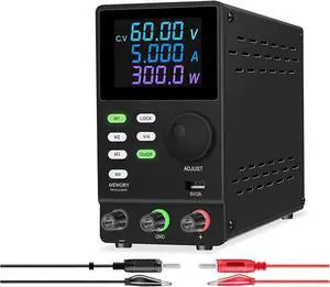 Regulated Power Supply, Programmable Regulated DC Power Supply with USB Port Storage Data Voltage Current Regulator 30V 10A 60V 120V 200V Reliability and Safety (Color : SPPS605DR Black, Size : Type