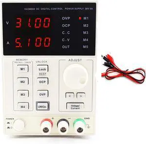 Regulated Power Supply, High Precision Adjustable Digital DC Power Supply 30V/5A for Scientific Research Service Laboratory 0.01V 0.001A Reliability and Safety