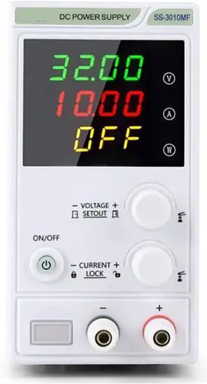 Regulated Power Supply, Laboratory DC Power Supply Unit Adjustable 4 Digit Mini Lab Bench Power Supply Source Memory Function Voltage Regulator Reliability and Safety (Color : ABF-3010MF set2, Size