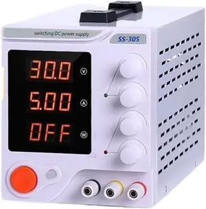 Regulated Power Supply, Switching DC Power Supply Laboratory Adjustable 30v 10A LCD Screen Bench Power Source Regulator 4-Digit Digital Display Reliability and Safety (Color : SS-305, Size : Plug)