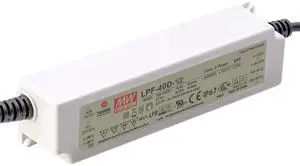Mean Well LPF 40W 48V 0.84A LED Driver LPF-40D-48 AC-DC Constant Current Voltage Switching Power Supply Converter Transformer with IP67, PFC,3 in 1 Dimming, Plastic Case