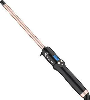 _Mega Brand 1/2 Inch Curling Wand for Short & Long Hair  Dual Voltage, Tourmaline Ceramic, 10 Adjustable Temp, Extra Long Barrel, Tight Curls & Waves  Black
