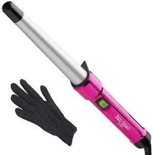 _Mega Brand Curlipops 1" Tapered Curling Wand  Clamp-Free for Bouncy Natural Curls, Tourmaline Ceramic, 10 Adjustable Temps, 6 ft Cord  Pink