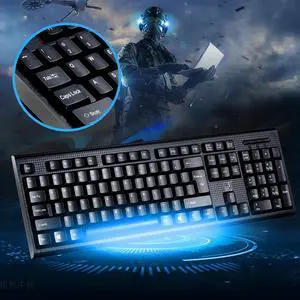 _Mega Brand Gaming Keyboard Q9 Cable USB Computer Game Keyboard #.77, Black