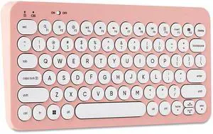 _Mega Brand Mini Wireless Office Keyboard with USB Receiver  Pearl Blush Pink