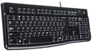 _Mega Brand K120 Wired Keyboard for Windows  USB Plug-and-Play, Full-Size, Spill-Resistant, Curved Space Bar, Compatible with PC & Laptop, Black