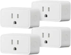 _Mega Brand 4-Pack Smart Plug MiniAlexa-Only, 2.4 GHz Wi-Fi,No Hub Required,Voice & App Control,Schedule & Timer,10 A White Outlet for Lamp,Fan,Coffee Maker,Energy-Saving Home Automation Gift Set