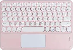 Wireless Bluetooth Keyboard with Touchpad for iPad  Portable Mini, Rechargeable, Universal 10 Inch, Ultra-Slim, Compatible with Tablet, Smartphone, PC, Laptop, Windows, Android, iOS