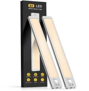 _Mega Brand 14.7 inch Under Cabinet Lighting, 2 Pack Rechargeable Motion Sensor Light, 5 Levels Dimmable Magnetic Closet Lights, Wireless Under Counter Lights for Kitchen, Stairs, Hallway