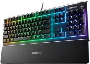 _Mega Brand Apex 3 RGB Gaming Keyboard  10-Zone RGB Illumination, IP32 Water Resistant, Premium Magnetic Wrist Rest & Whisper Quiet Gaming Switch for PC Gamers