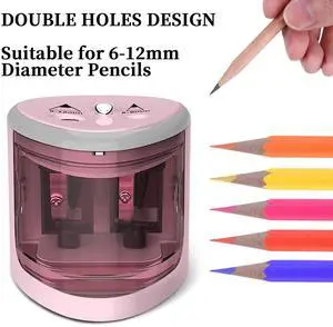 _Mega Brand Pencil Sharpener For Teens Colored Battery Pencil Sharpeners Portable Electric Pencil Sharpener for Pencils(6-12mm),Battery Operated sharpeners for Artist Classroom College Work Office