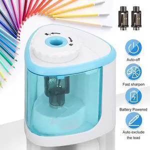 _Mega Brand Electric Pencil Sharpener, Automatic Sharpener Fit for No.2 and 6-8 mm Pencils, Electric Sharpener with Auto Stop - Black