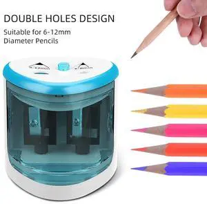 _Mega Bran Pen Sharpener, Electric Pencil Sharpener, Battery Operated Pencil Sharpener for Teens Adults, Automatic Sharpen for Colored Pencils, Portable Pencil Sharpener for Classroom Office Home,Blue