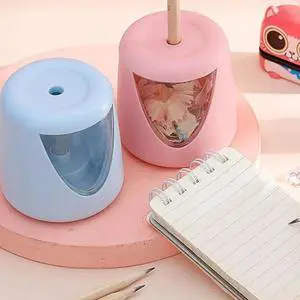 _Mega Brand Electric Pencil Sharpener Small Automatic Office Pupils Pink