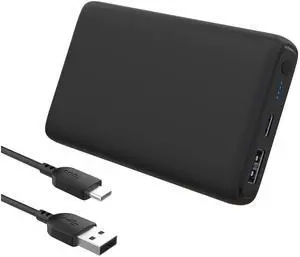 _Mega Brand 8,000 mAh dual USB-C/USB-A port portable battery, Black